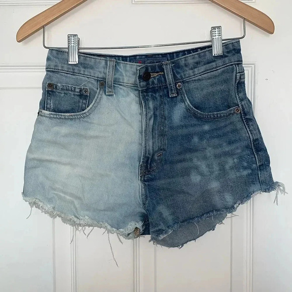 Lucky Brand Two Tone Bleach Splatter Denim Shorts - Picture 1 of 7